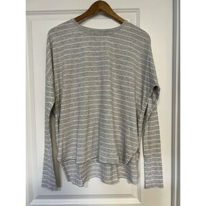 Frank & Eileen Tee Lab Long Sleeve Shirt Gray‎ White Stripes Size Medium